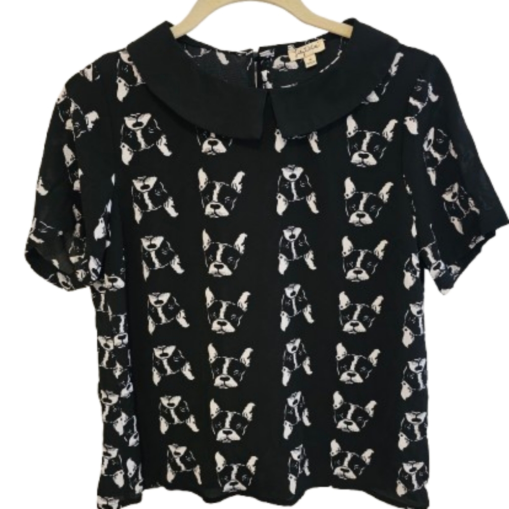 J. McLaughlin Frenchie Print Blouse